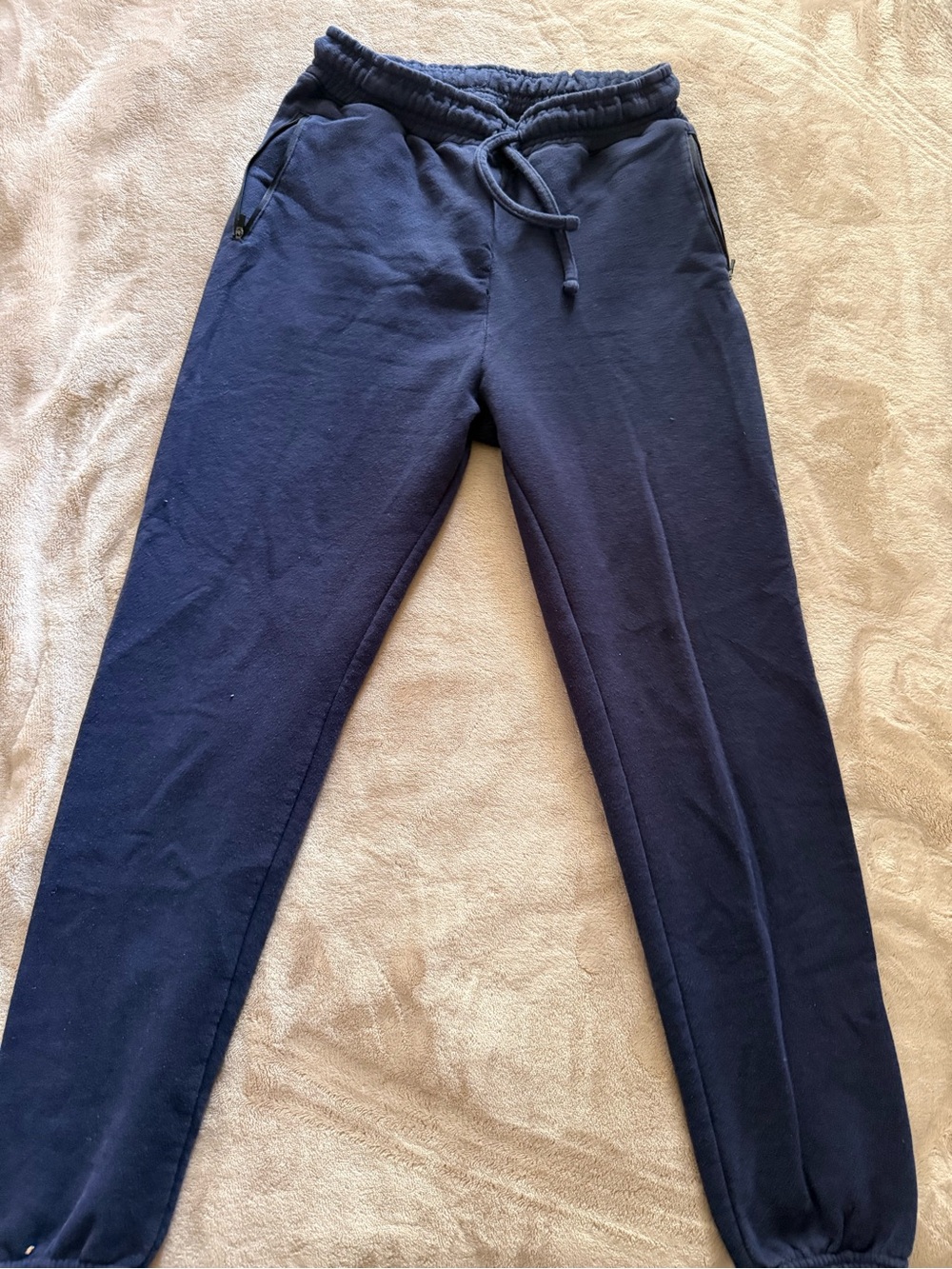 Navy Jogger Pants with Drawstring Waist